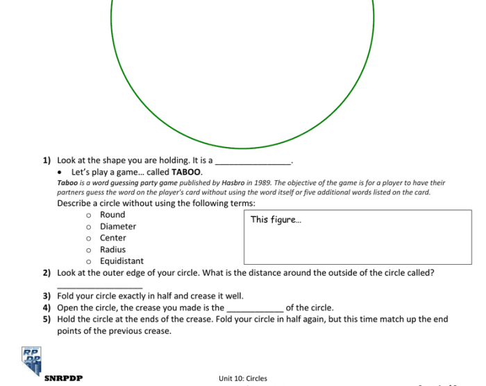 Csi geometry circles answer key